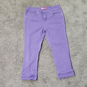 Girl's Purple Capri Ankle Jeans